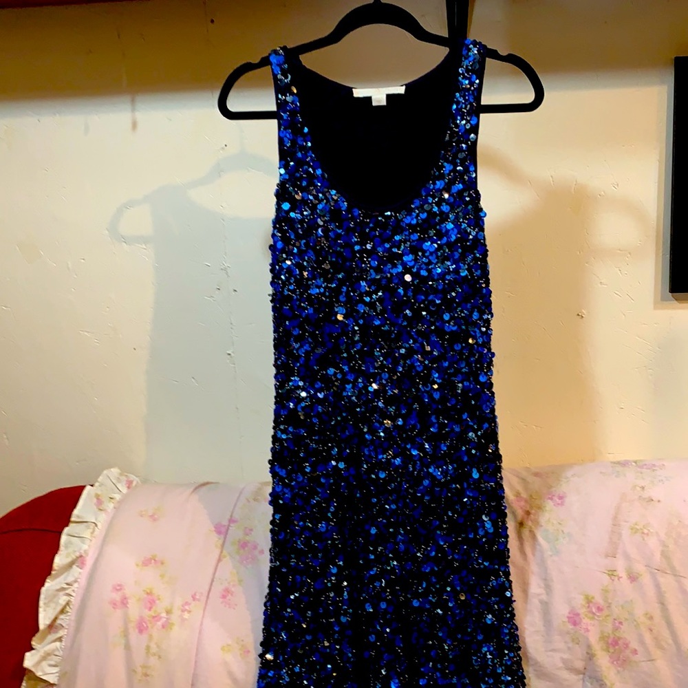 Boston Proper sequins blue dress size Small